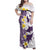 Maori Manta Ray Plumeria Deep Purple Family Matching Off Shoulder Maxi Dress and Hawaiian Shirt