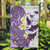 Maori Manta Ray Plumeria Deep Purple Garden Flag