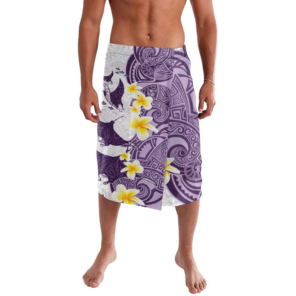 Maori Manta Ray Plumeria Deep Purple Lavalava