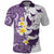 Maori Manta Ray Plumeria Deep Purple Polo Shirt