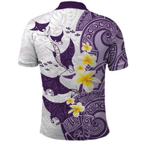 Maori Manta Ray Plumeria Deep Purple Polo Shirt LT01 - Polynesian Pride