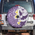 Maori Manta Ray Plumeria Deep Purple Spare Tire Cover