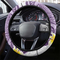 Maori Manta Ray Plumeria Deep Purple Steering Wheel Cover LT01 - Polynesian Pride