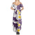 Maori Manta Ray Plumeria Deep Purple Summer Maxi Dress