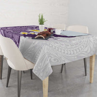 Maori Manta Ray Plumeria Deep Purple Tablecloth LT01 - Polynesian Pride