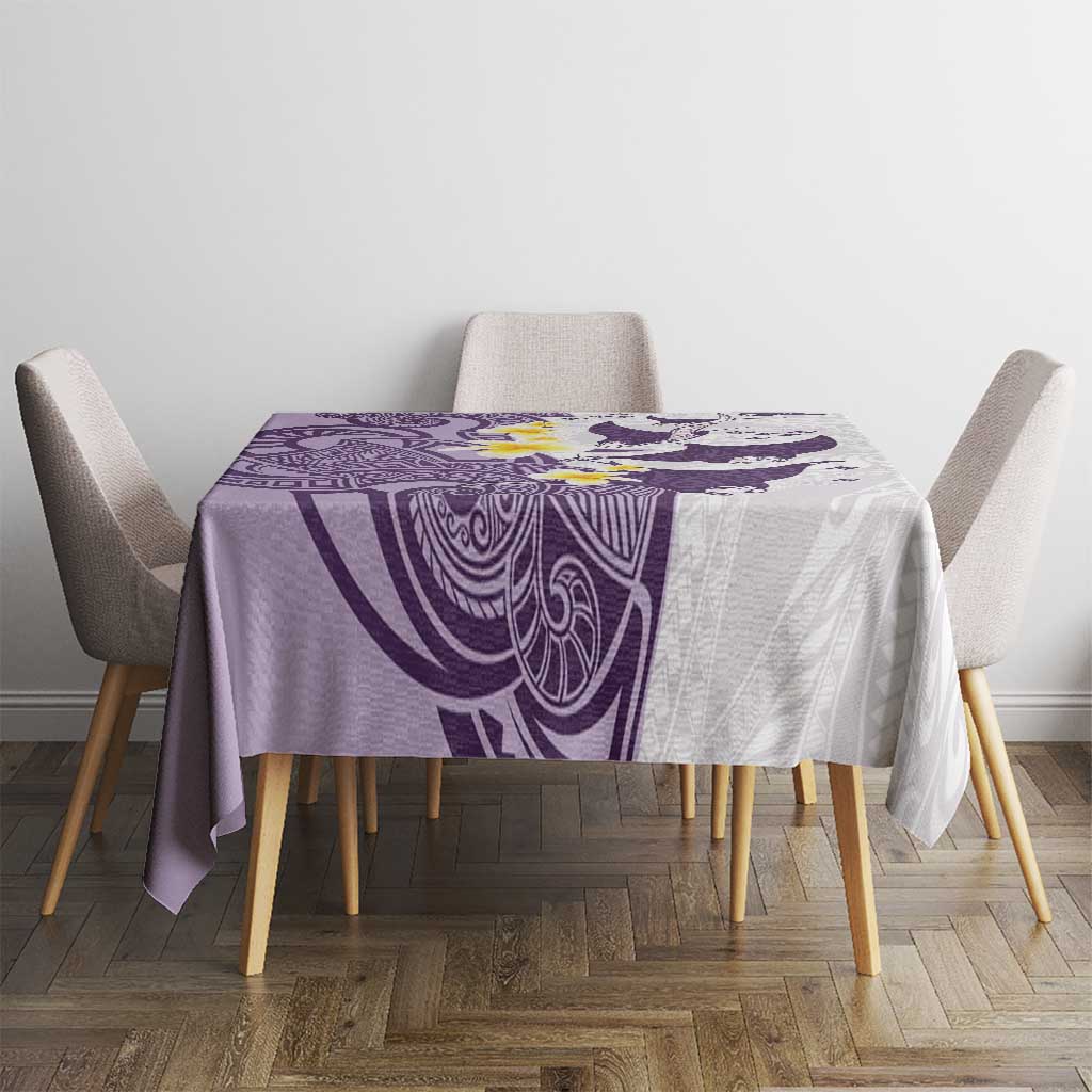Maori Manta Ray Plumeria Deep Purple Tablecloth LT01 - Polynesian Pride