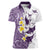 Maori Manta Ray Plumeria Deep Purple Women Polo Shirt