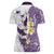 Maori Manta Ray Plumeria Deep Purple Women Polo Shirt