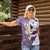 Maori Manta Ray Plumeria Deep Purple Women Polo Shirt