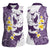 Maori Manta Ray Plumeria Deep Purple Women Sleeveless Polo Shirt