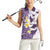 Maori Manta Ray Plumeria Deep Purple Women Sleeveless Polo Shirt