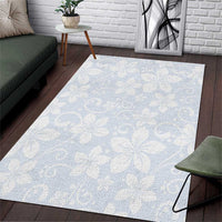 Plumeria Floral White Sunday Area Rug LT01 White - Polynesian Pride