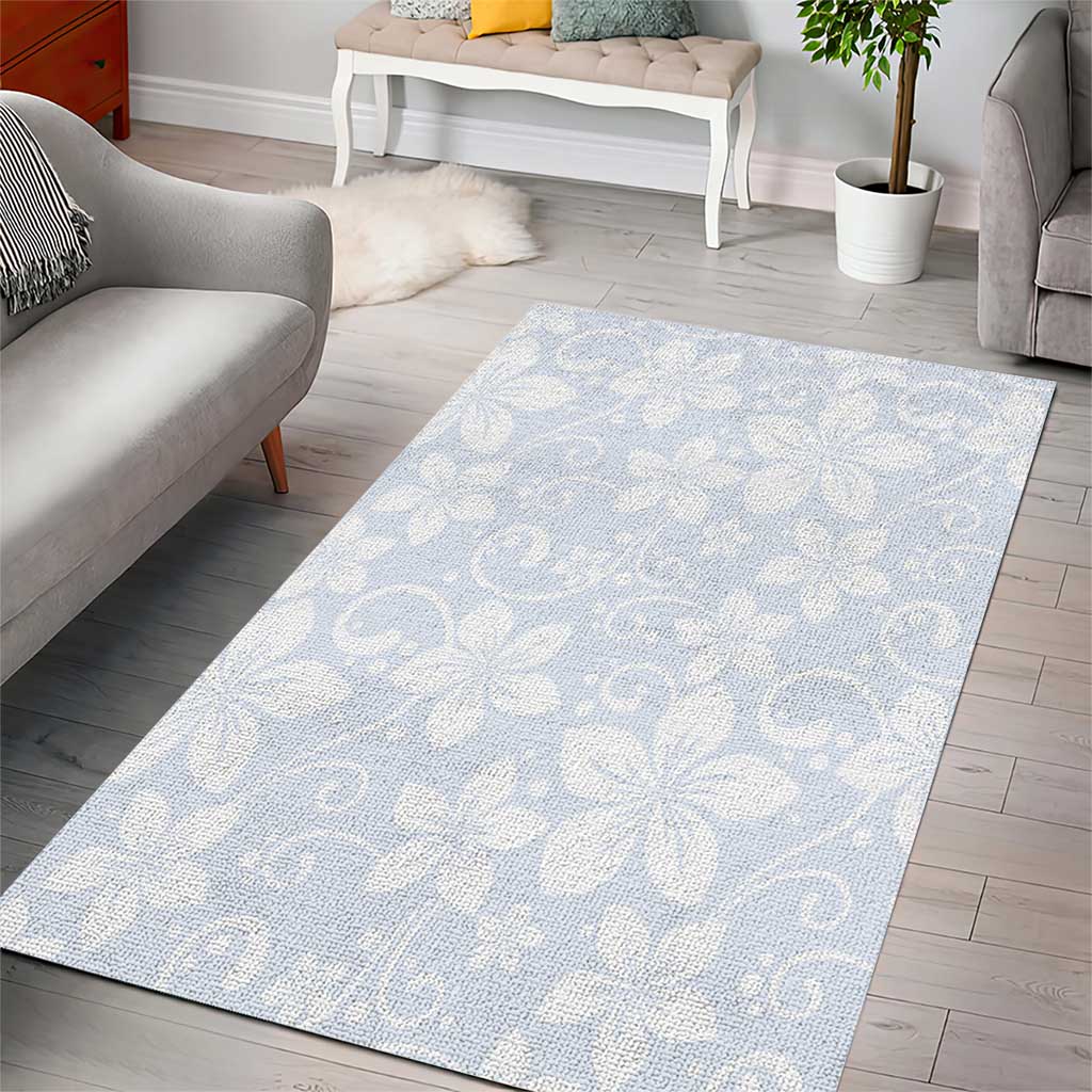 Plumeria Floral White Sunday Area Rug LT01 - Polynesian Pride