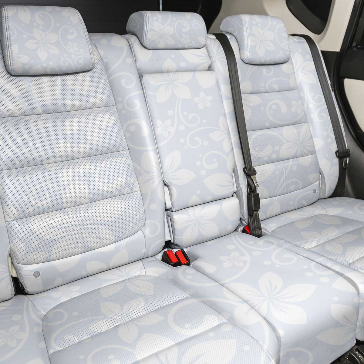 Plumeria Floral White Sunday Back Car Seat Cover LT01 - Polynesian Pride