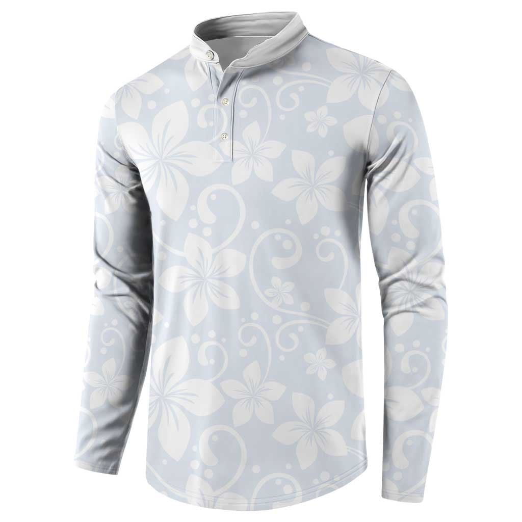 Plumeria Floral White Sunday Button Sweatshirt LT01 - Polynesian Pride