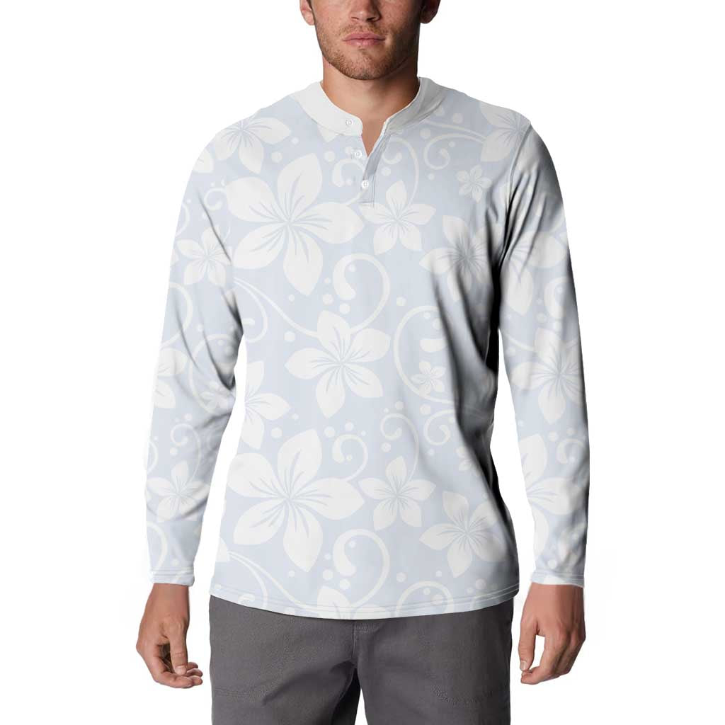 Plumeria Floral White Sunday Button Sweatshirt LT01 - Polynesian Pride