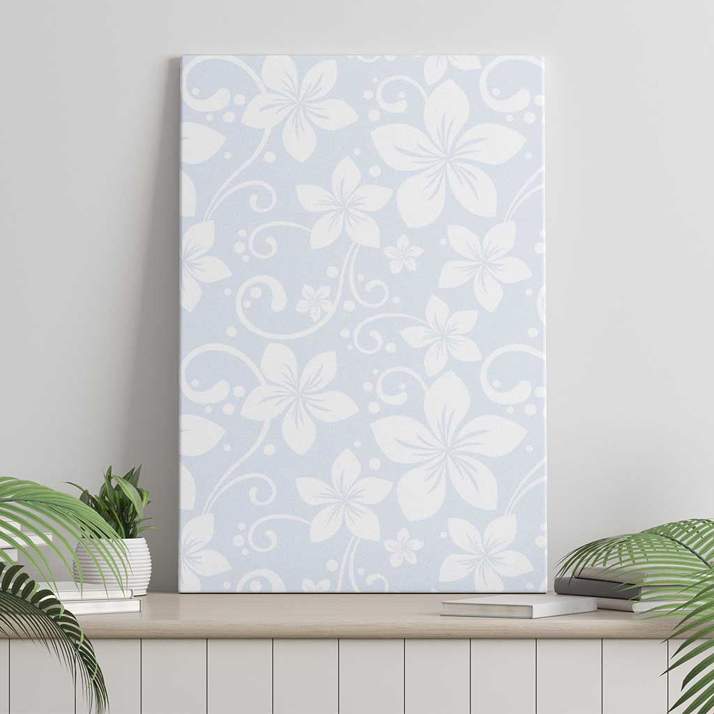 Plumeria Floral White Sunday Canvas Wall Art LT01 - Polynesian Pride