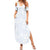 Plumeria Floral White Sunday Family Matching Summer Maxi Dress and Hawaiian Shirt