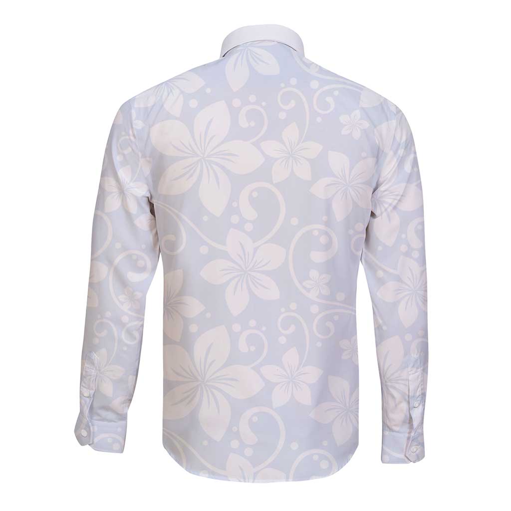 Plumeria Floral White Sunday Long Sleeve Button Shirt LT01 - Polynesian Pride