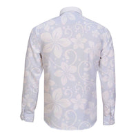 Plumeria Floral White Sunday Long Sleeve Button Shirt LT01 - Polynesian Pride