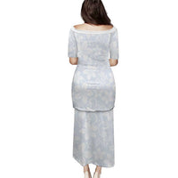 Plumeria Floral White Sunday Puletasi LT01 - Polynesian Pride