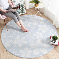 Plumeria Floral White Sunday Round Carpet LT01 - Polynesian Pride