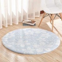 Plumeria Floral White Sunday Round Carpet LT01 - Polynesian Pride