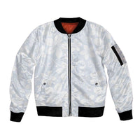Plumeria Floral White Sunday Sleeve Zip Bomber Jacket LT01 Unisex White - Polynesian Pride