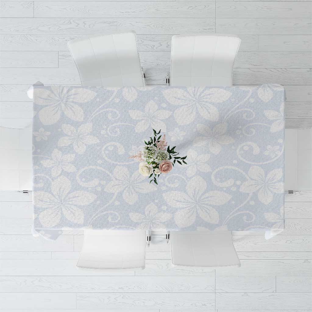 Plumeria Floral White Sunday Tablecloth