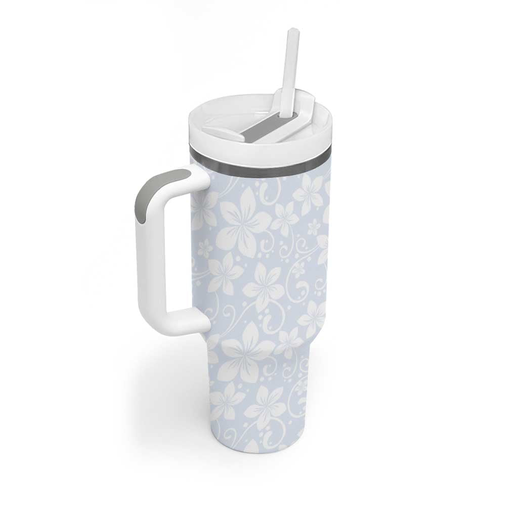 Plumeria Floral White Sunday Tumbler With Handle LT01 - Polynesian Pride