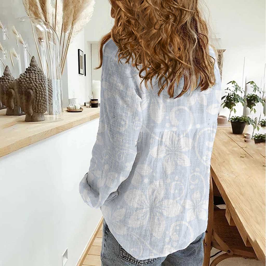 Plumeria Floral White Sunday Women Casual Shirt LT01 - Polynesian Pride