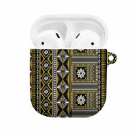 Fiji Masi Tapa Pattern Yellow AirPods Case LT01 Yellow - Polynesian Pride