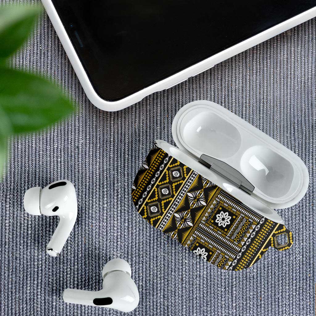 Fiji Masi Tapa Pattern Yellow AirPods Case LT01 - Polynesian Pride