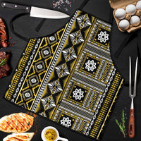 Fiji Masi Tapa Pattern Yellow Apron LT01 Yellow - Polynesian Pride