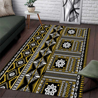 Fiji Masi Tapa Pattern Yellow Area Rug LT01 Yellow - Polynesian Pride