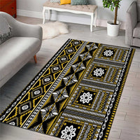 Fiji Masi Tapa Pattern Yellow Area Rug LT01 - Polynesian Pride