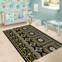 Fiji Masi Tapa Pattern Yellow Area Rug LT01 - Polynesian Pride