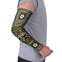 Fiji Masi Tapa Pattern Yellow Arm Sleeves LT01 - Polynesian Pride