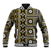 Fiji Masi Tapa Pattern Yellow Baseball Jacket LT01 Unisex Yellow - Polynesian Pride