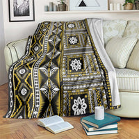 Fiji Masi Tapa Pattern Yellow Blanket LT01 Yellow - Polynesian Pride