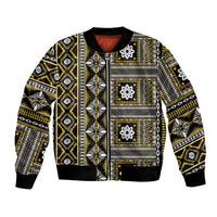 Fiji Masi Tapa Pattern Yellow Bomber Jacket LT01 Unisex Yellow - Polynesian Pride