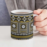 Fiji Masi Tapa Pattern Yellow Ceramic Mug LT01 - Polynesian Pride