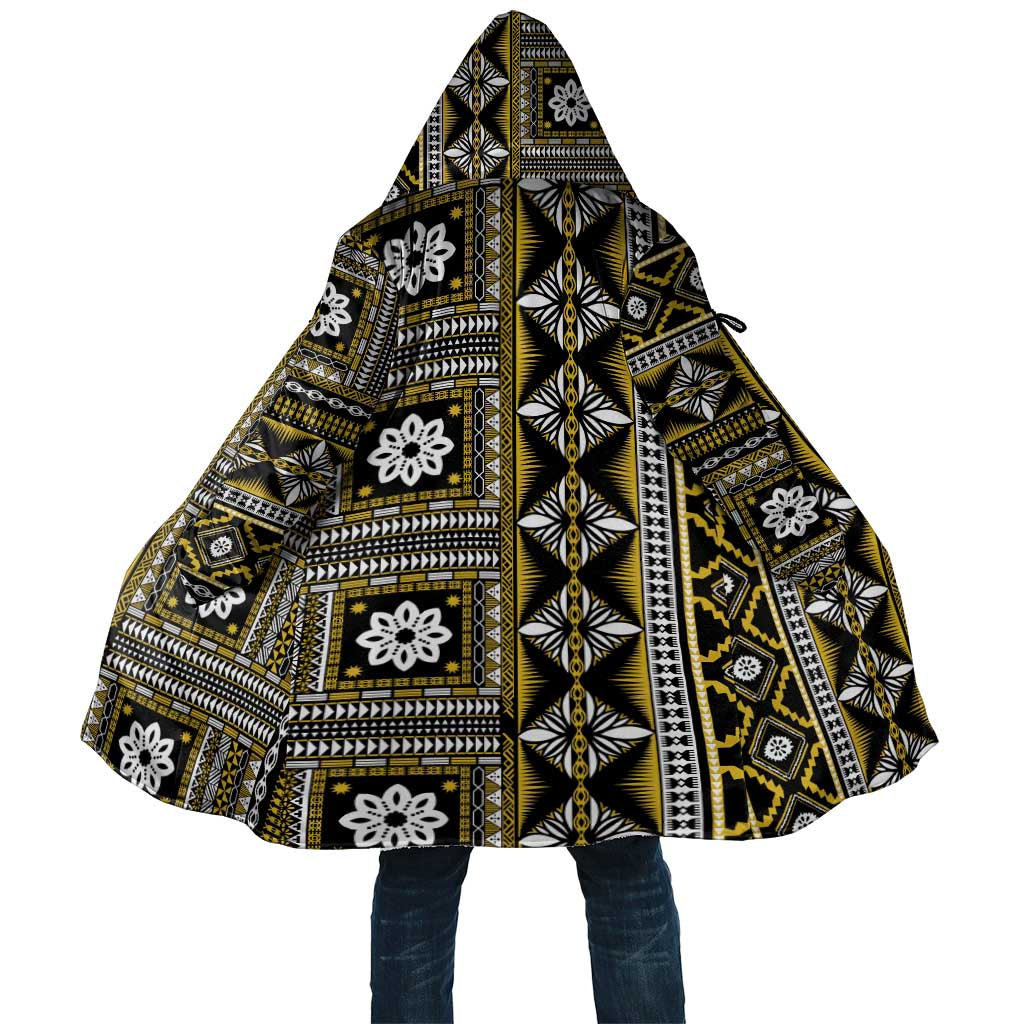 Fiji Masi Tapa Pattern Yellow Cloak LT01 Unisex Yellow - Polynesian Pride