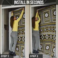 Fiji Masi Tapa Pattern Yellow Door Cover LT01 - Polynesian Pride