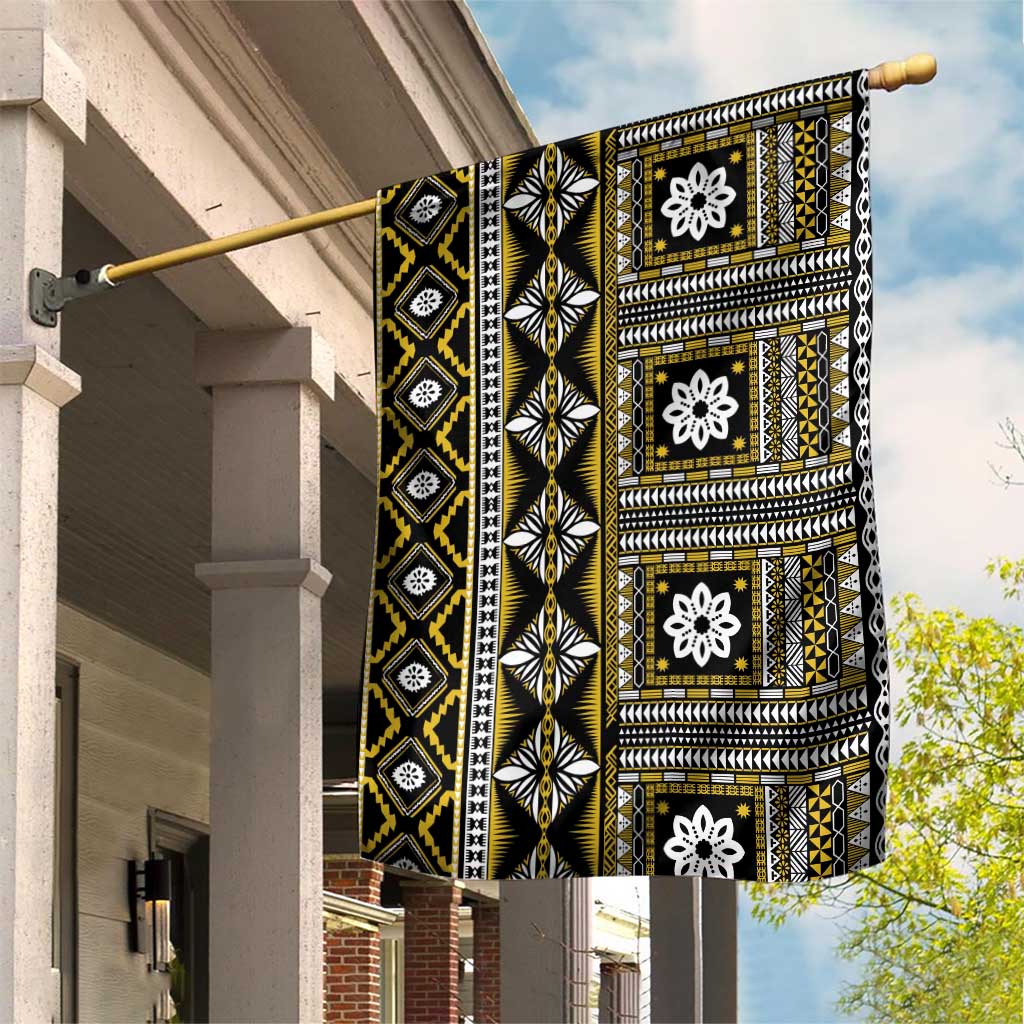 Fiji Masi Tapa Pattern Yellow Garden Flag LT01 House Flag Yellow - Polynesian Pride