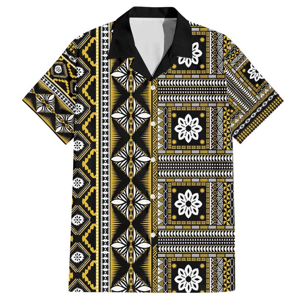Fiji Masi Tapa Pattern Yellow Hawaiian Shirt LT01 Yellow - Polynesian Pride