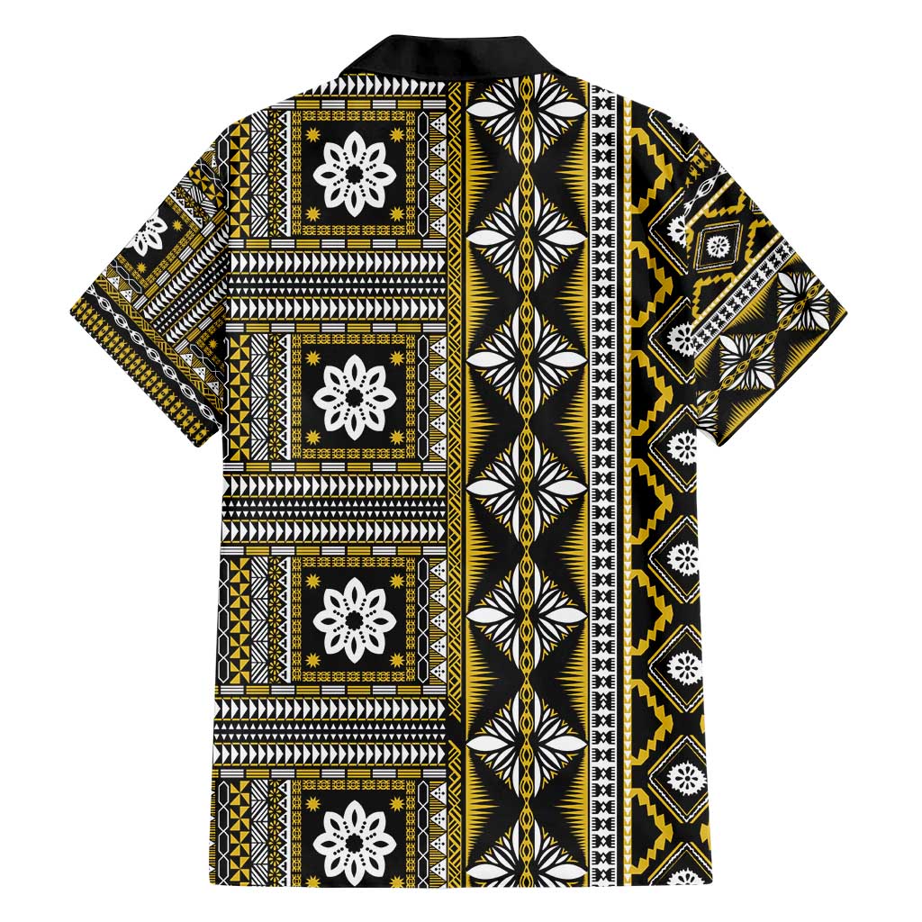Fiji Masi Tapa Pattern Yellow Hawaiian Shirt LT01 - Polynesian Pride