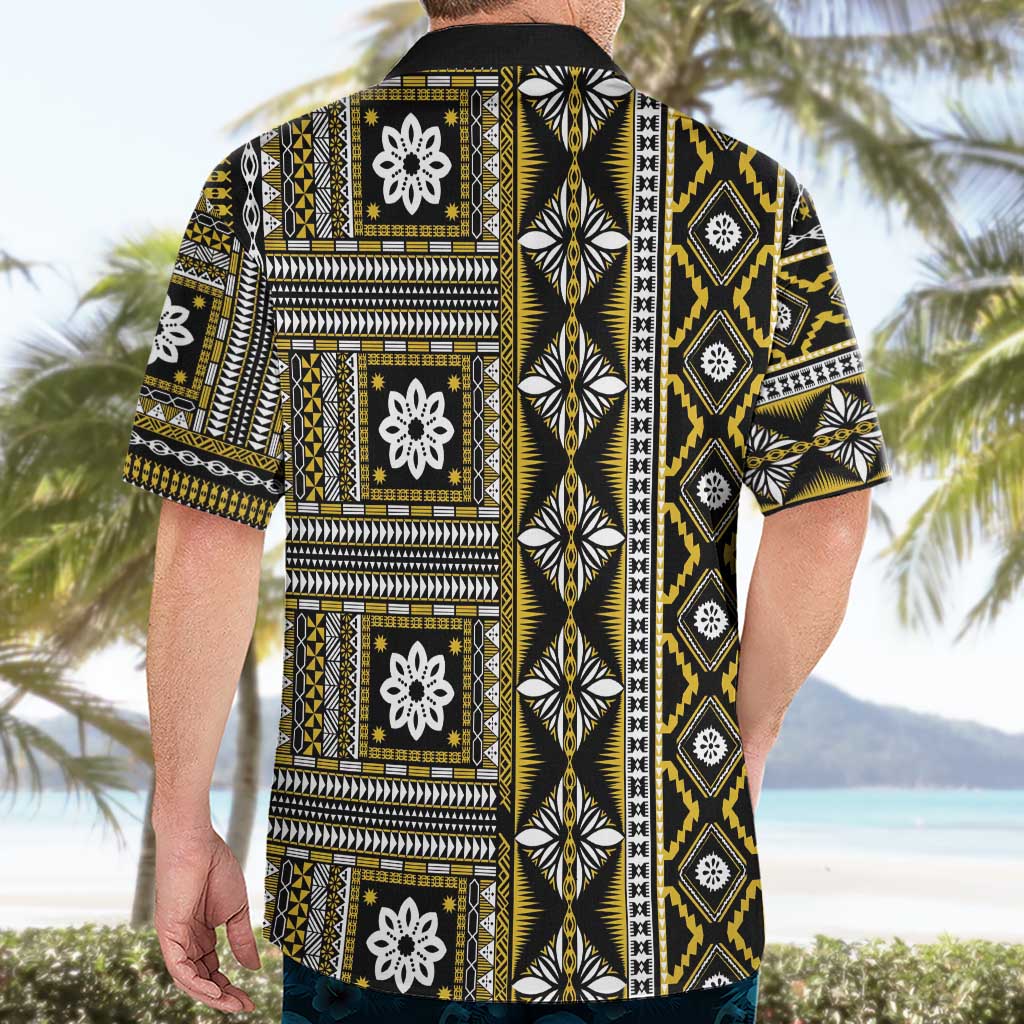 Fiji Masi Tapa Pattern Yellow Hawaiian Shirt LT01 - Polynesian Pride
