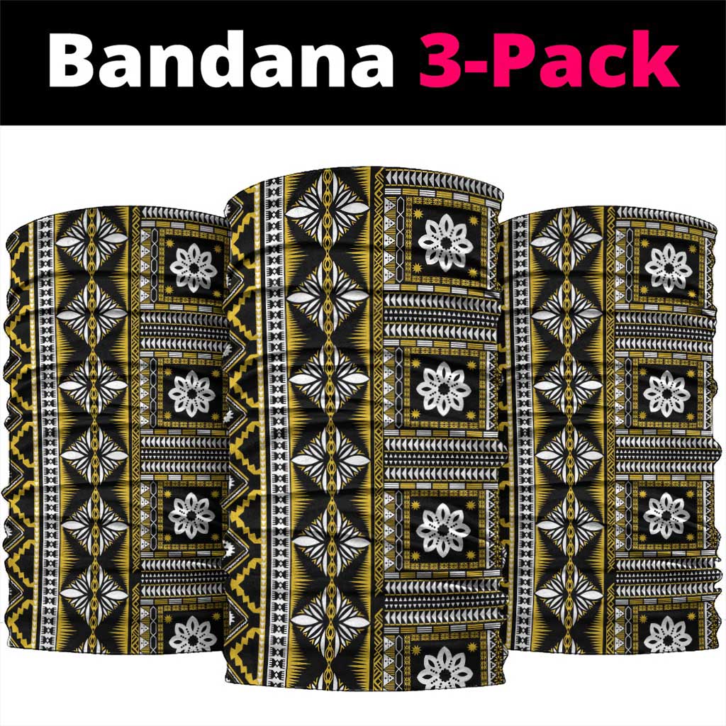 Fiji Masi Tapa Pattern Yellow Neck Gaiter LT01 package One Size: 25*50cm Yellow - Polynesian Pride