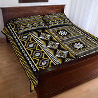 Fiji Masi Tapa Pattern Yellow Quilt Bed Set LT01 - Polynesian Pride